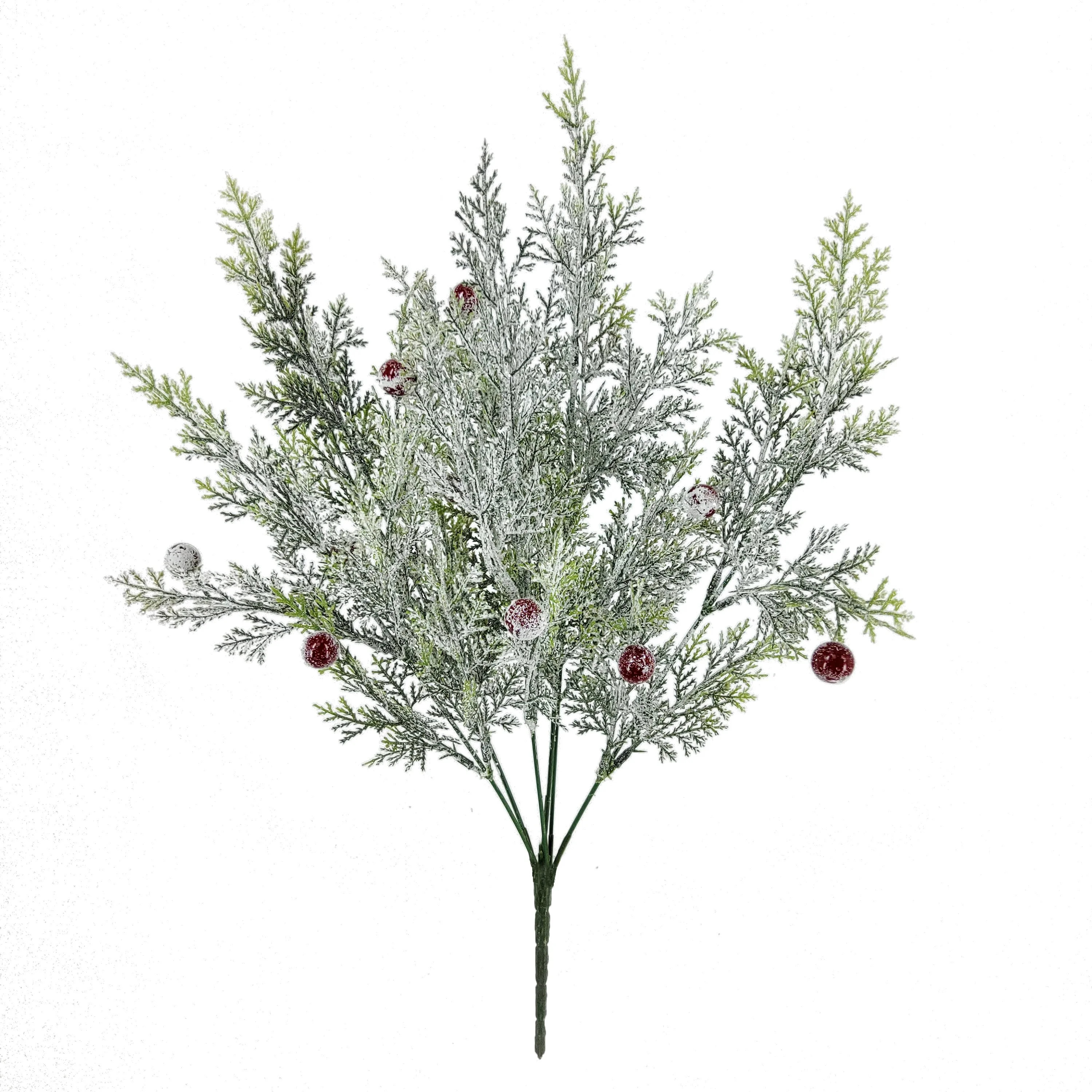 Mainstays Indoor 19.5 inch Artificial Polyester Frosted Cedar Bush,White Greenery. | Walmart (US)