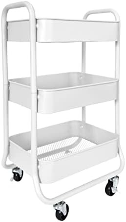HOMESTEAD 3-Tier Rolling Cart - Heavy Duty Metal Rolling Cart, Lockable Casters, Multifunctional ... | Amazon (US)