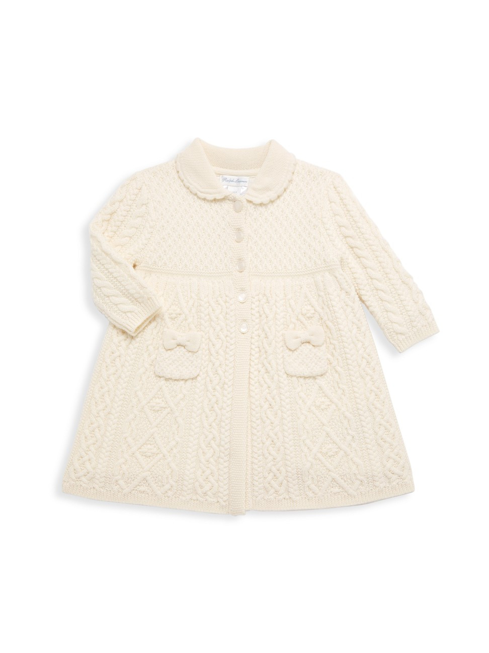 Baby Girl's Wool Aran Knit Sweater Dress - Cream - Size 9 Months | Saks Fifth Avenue