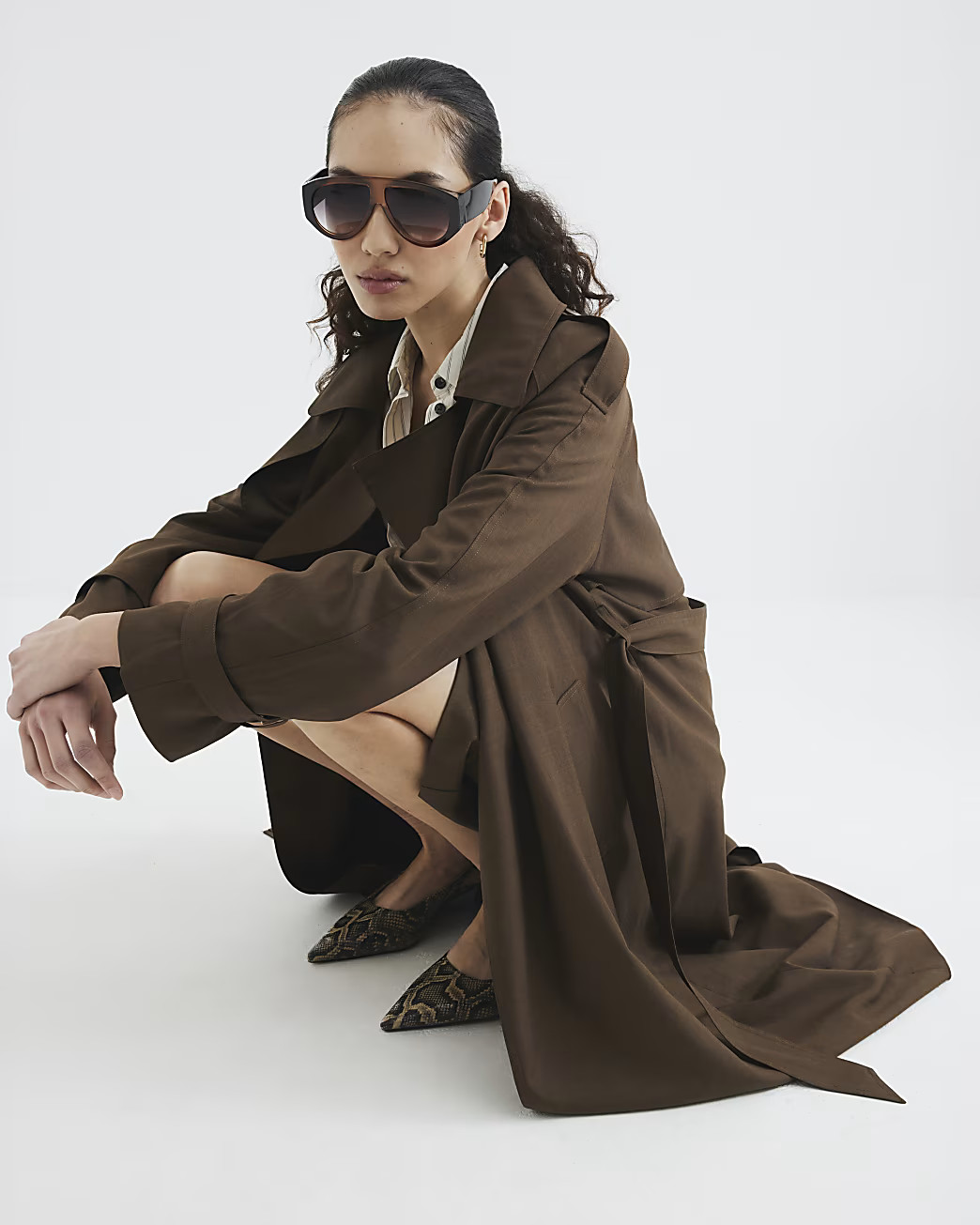 Brown Trench Coat | River Island UK & IE