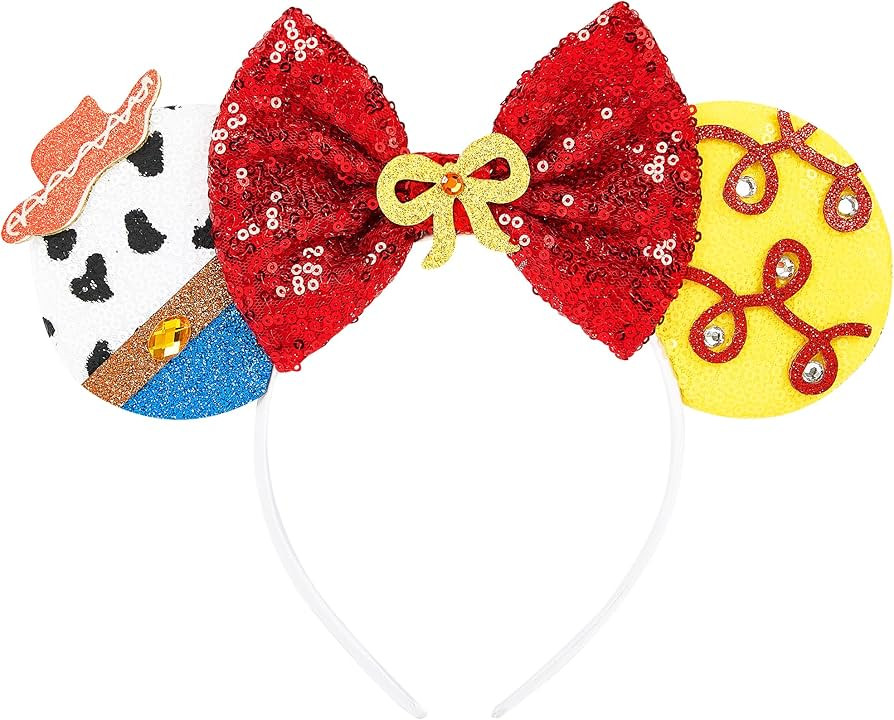 YUNISS Mouse Ear Headbands,Sparkle Mouse Ears Headband for Women Girls Cartoon Princess Costume C... | Amazon (US)