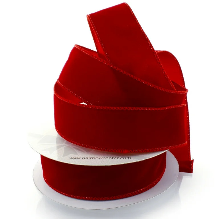 Ribbon Traditions 1.5" Wired Suede Velvet Ribbon Red 10yd | Walmart (US)