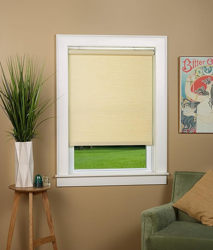 Green Mountain Vista Textured Woven Cordless Spring Roller Shade - Size 33" Wide x 72" Long Color... | Amazon (US)