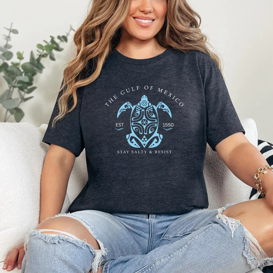 Gulf of Mexico Stay Salty Resistance Tee, Anti Trump Shirt, Subtle Political Shirt, Resist T-shir... | Etsy (US)