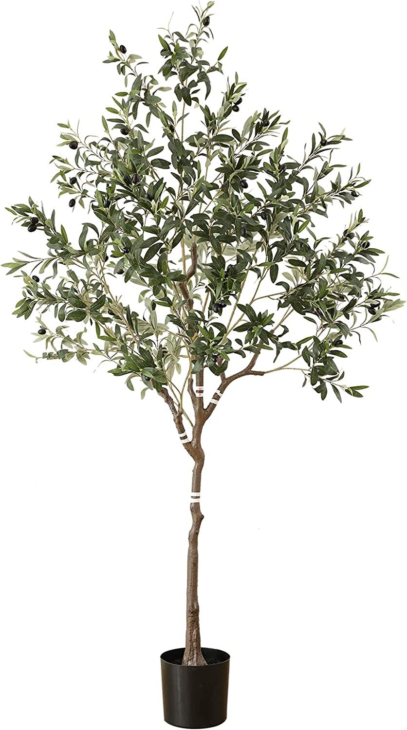 DIIGER Artificial Olive Tree 6.4ft (76'') Tall Fake Plants Suitable for Modern Living Rooms Home ... | Amazon (US)