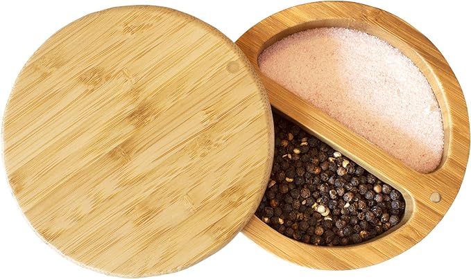 Totally Bamboo Salt Keeper Duet Salt and Pepper Bowl, Salt Cellar and Storage Box with Two Compar... | Amazon (US)