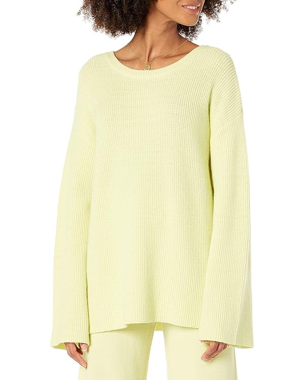 The Drop Women's Alice Crew-Neck Back-Slit Ribbed Pullover Sweater | Amazon (US)