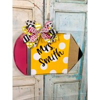 Teacher Pencil Door Hanger, Gift, Back To School, Classroom Door, Christmas Gift | Etsy (US)