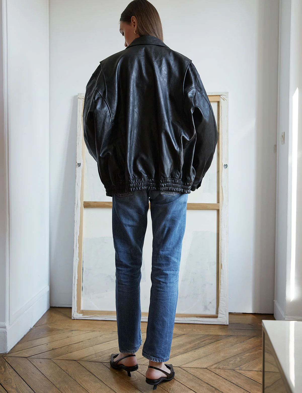 Nash Oversized Leather Bomber Jacket | Pixie Market