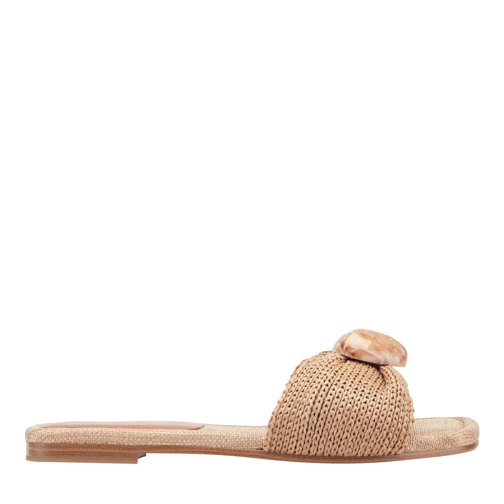 Women's Nalena Flat Slide Sandal - Natural Multi | Marc Fisher Footwear | Marc Fisher