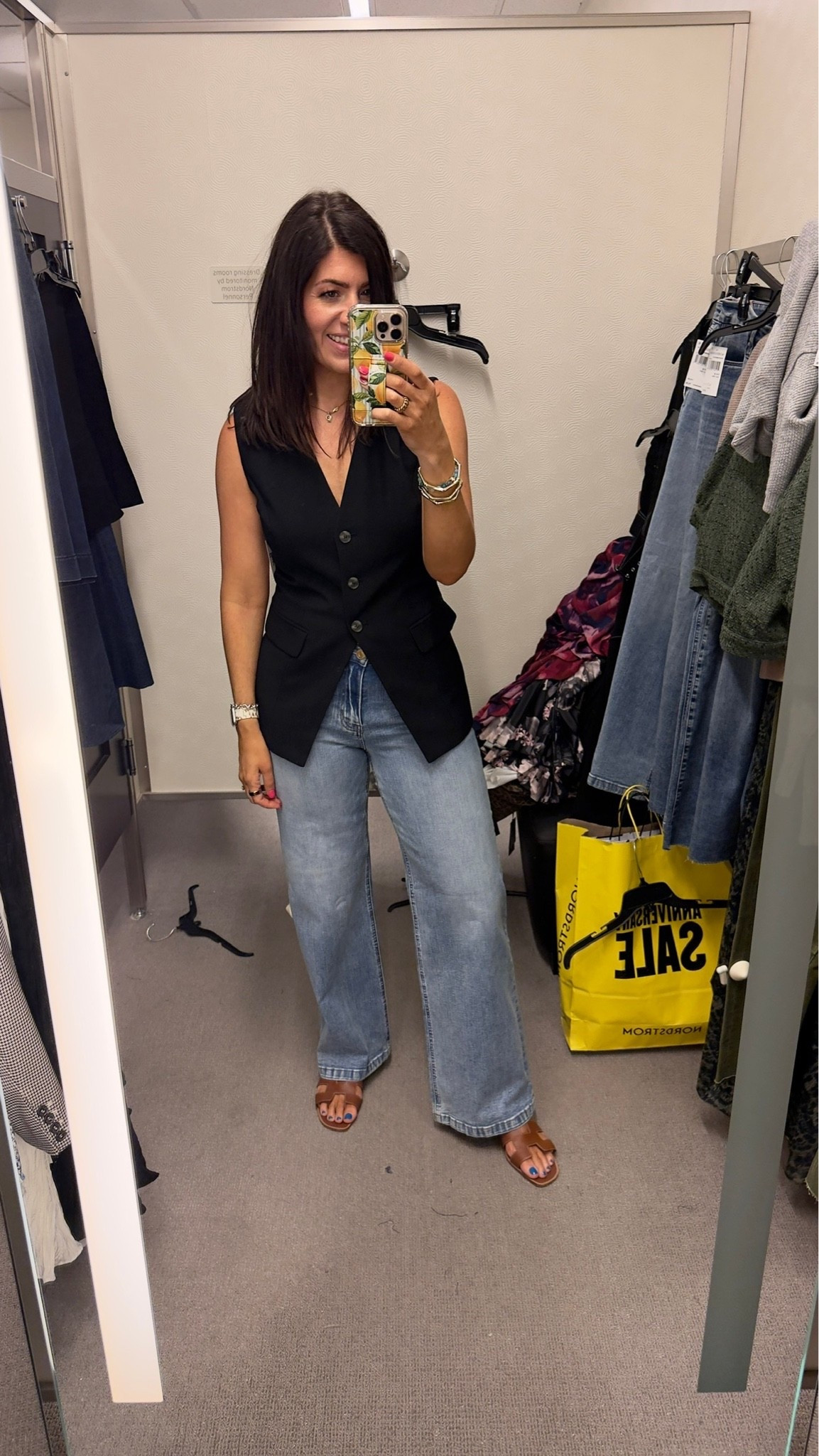 In a medium vest and 8 wide leg jeans (super stretchy could size down)

Nordstrom anniversary sale, NSALE! Nordstrom fashion, Nordstrom denim