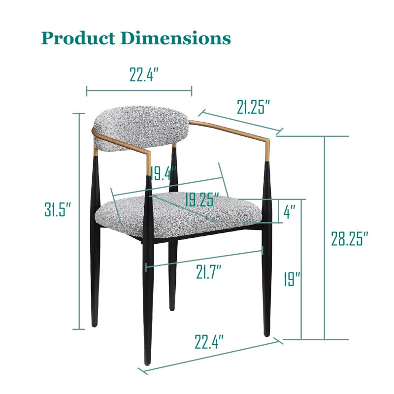Netanya Upholstered Back Arm Chair Dining Chair | Wayfair North America