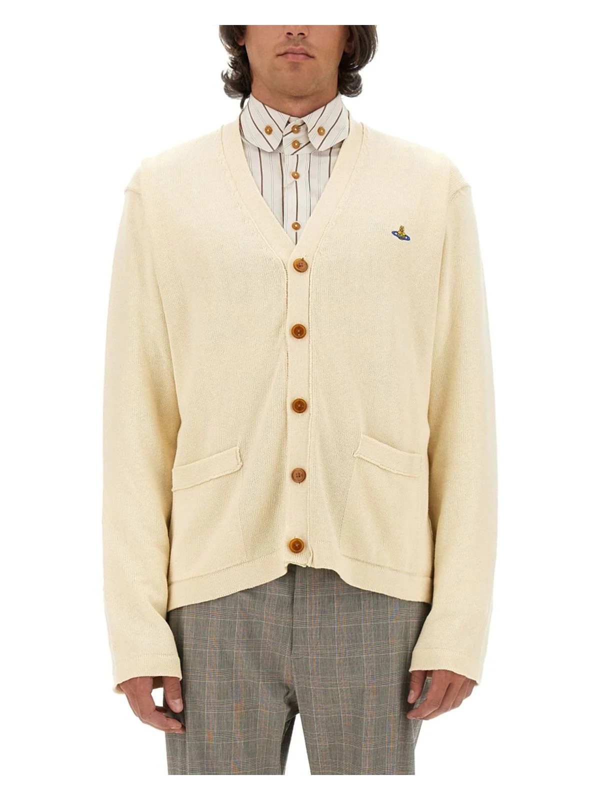 Vivienne Westwood Men's Alex Cardigan in White | Size Large | 27010014 | LOZURI