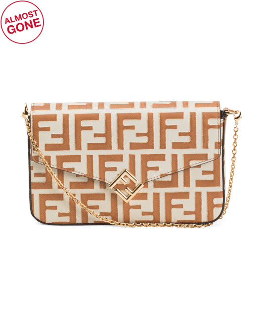 Made In Italy Leather F F Diamonds Wallet With Chain Strap | TJ Maxx