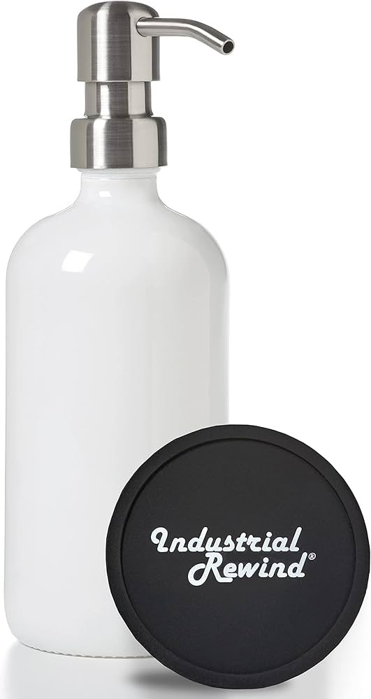 White Soap Dispenser with Stainless Metal Pump - 16oz Glass Jar for Liquid Soap, Lotion or Shampo... | Amazon (US)