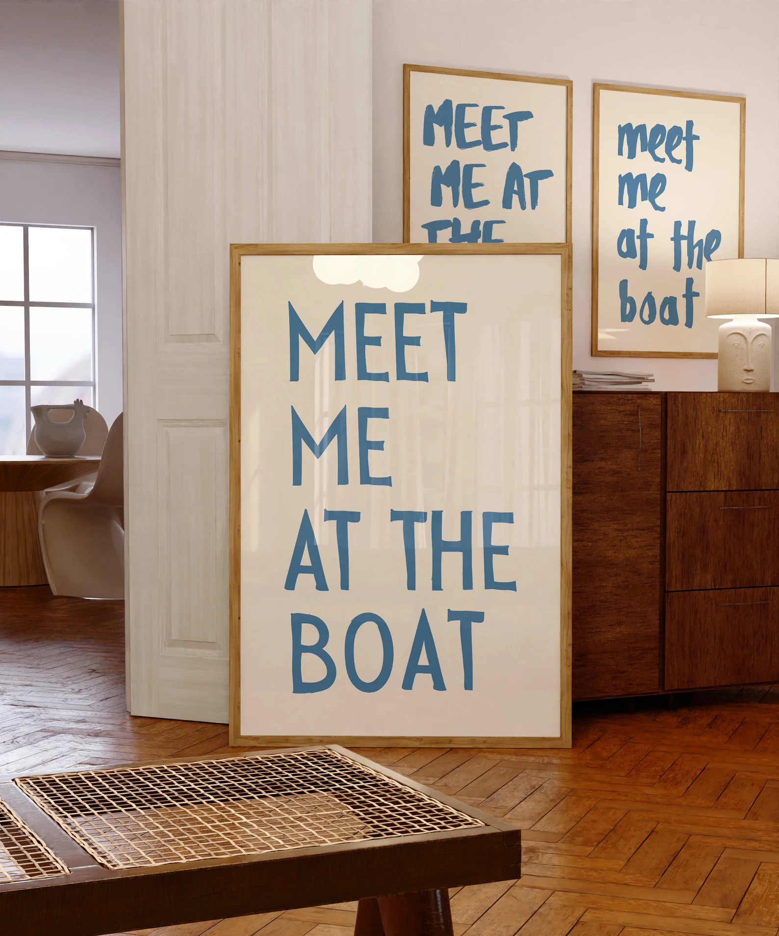 Meet Me At The Boat Poster, Summer Beach House Vintage Wall Art | Etsy (Global)
