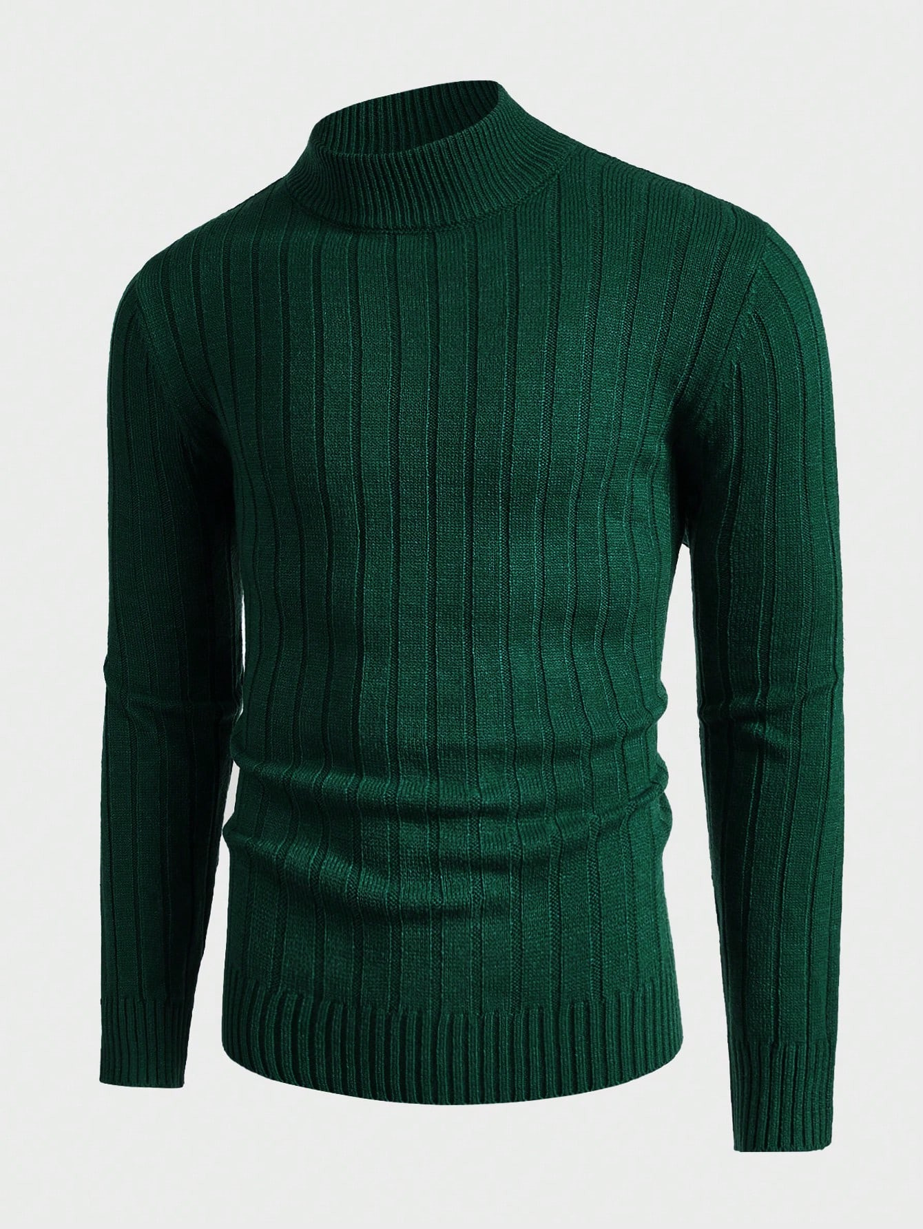 Manfinity Homme Men Mock Neck Ribbed Knit Sweater | SHEIN