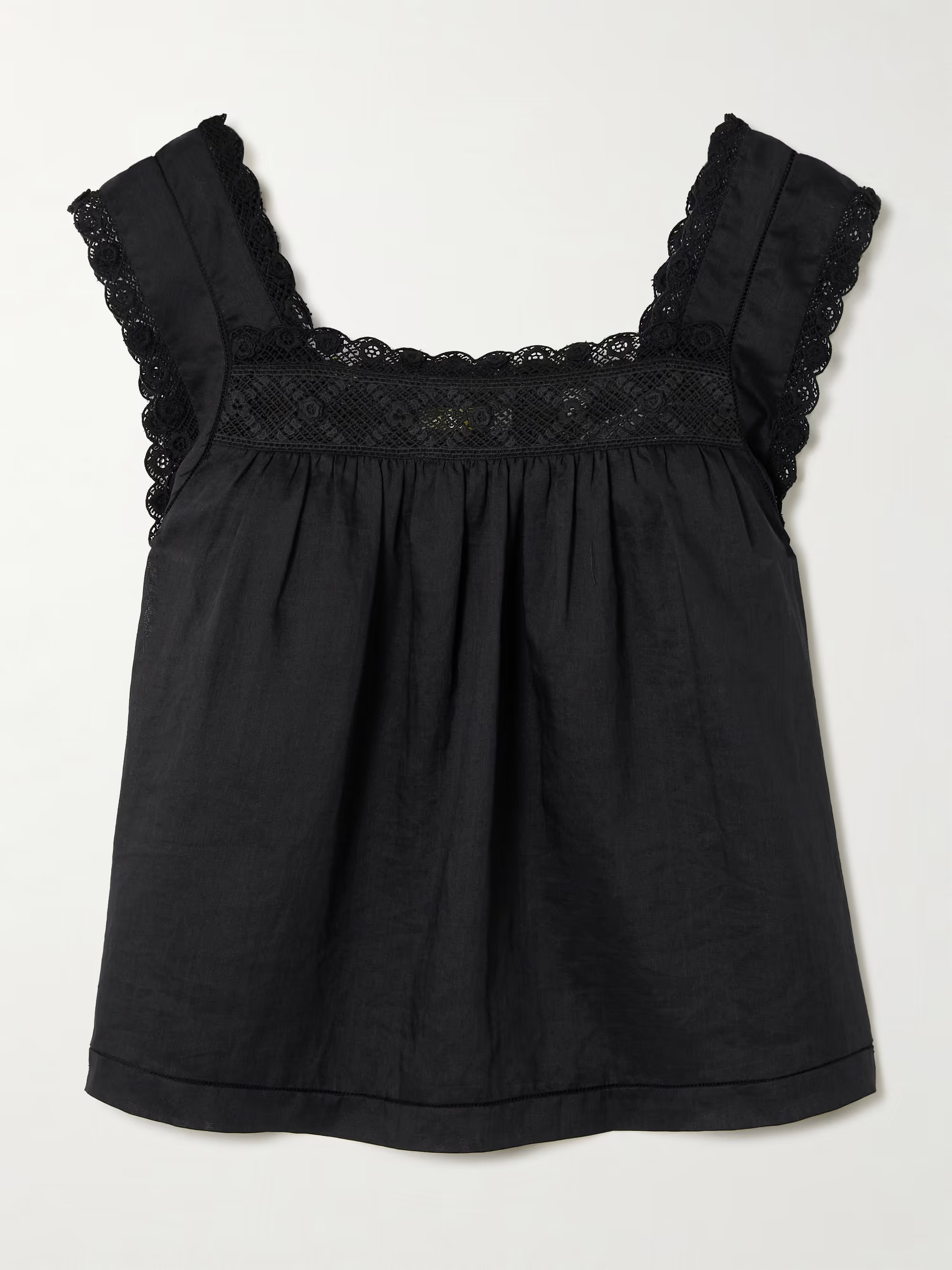 Aphra crochet-trimmed ramie top | NET-A-PORTER (UK & EU)