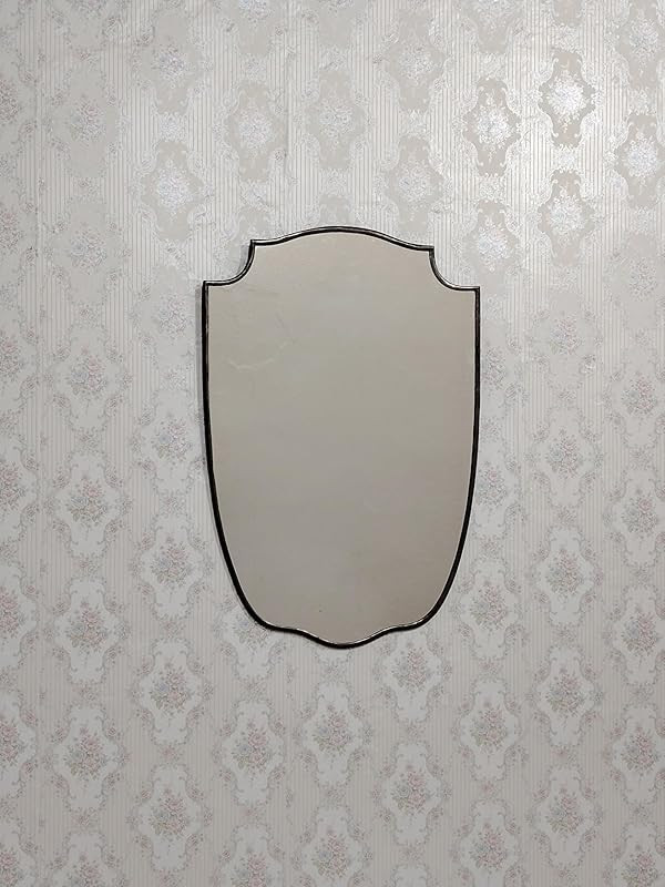 Black Matte Brass Mirror, Italian Shield Brass Wall Mirror, Authentic Brass Mirror | Amazon (US)