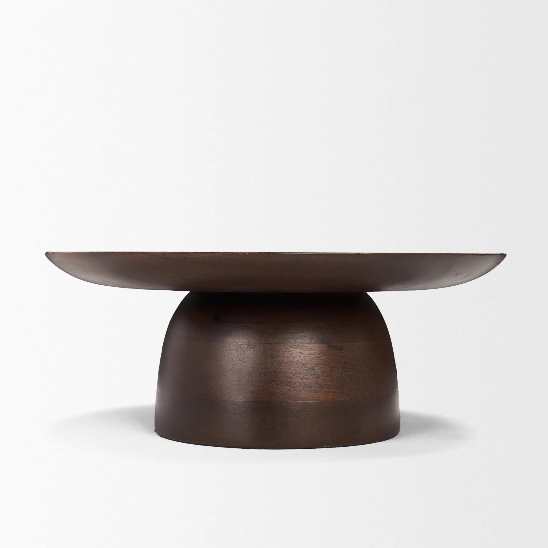 Sadira Large Mid-Dark Brown Solid Wood Round Riser | Wayfair North America