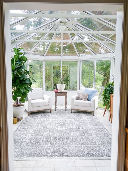 The sunroom. The plants are loving it! And it’s the perfect sitting room for these beautiful arm chairs  

#LTKSeasonal #LTKhome #LTKunder100