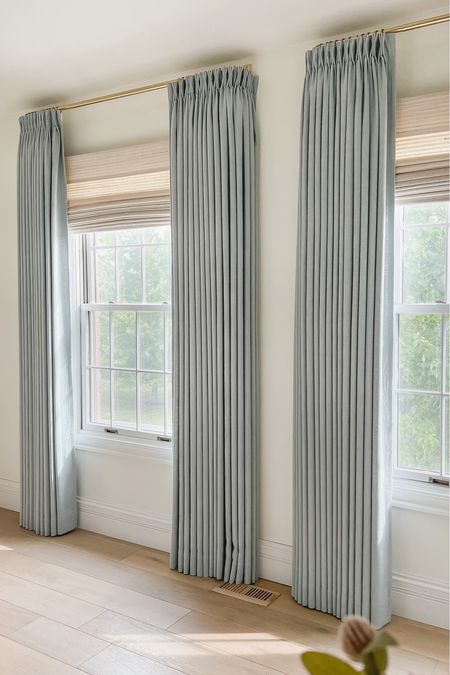 Curtain details:
Isabella heavyweight polyester cotton blend
Winter Sky
Triple pleated header
Room darkening liner
memory training
My curtain measurements 95”L x 75”W

Roman Shade:
Marble white
Outside mount
Room darkening liner

Use code: MICHELLE10 for 10% off!

Curtains, window treatments, home decor, drapery, pinch pleat curtains, pinch pleat drapery, Amazon curtains, window coverings

#LTKSummerSales #LTKHome #LTKSaleAlert