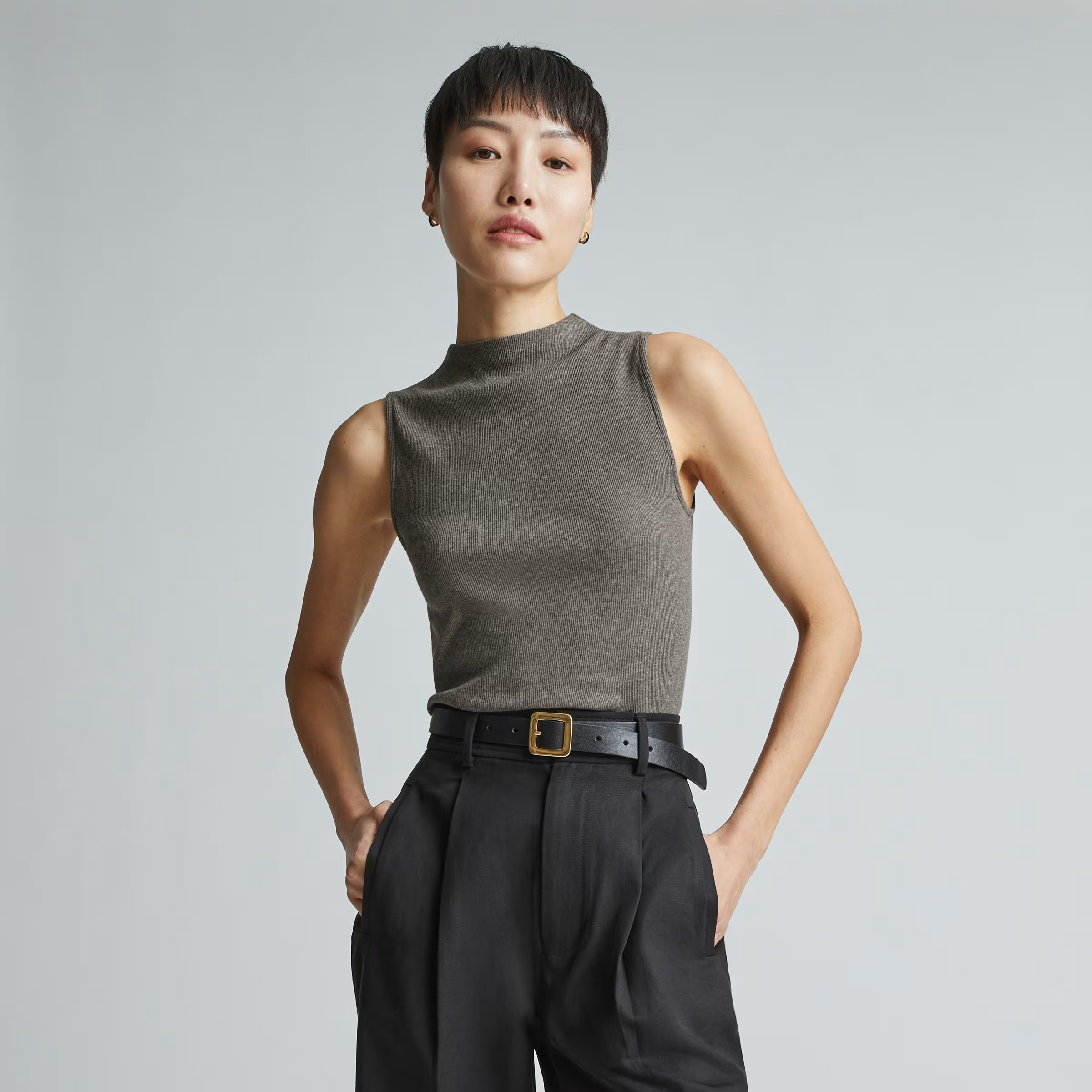 The Supima® Micro-Rib Funnel-Neck Tank | Everlane