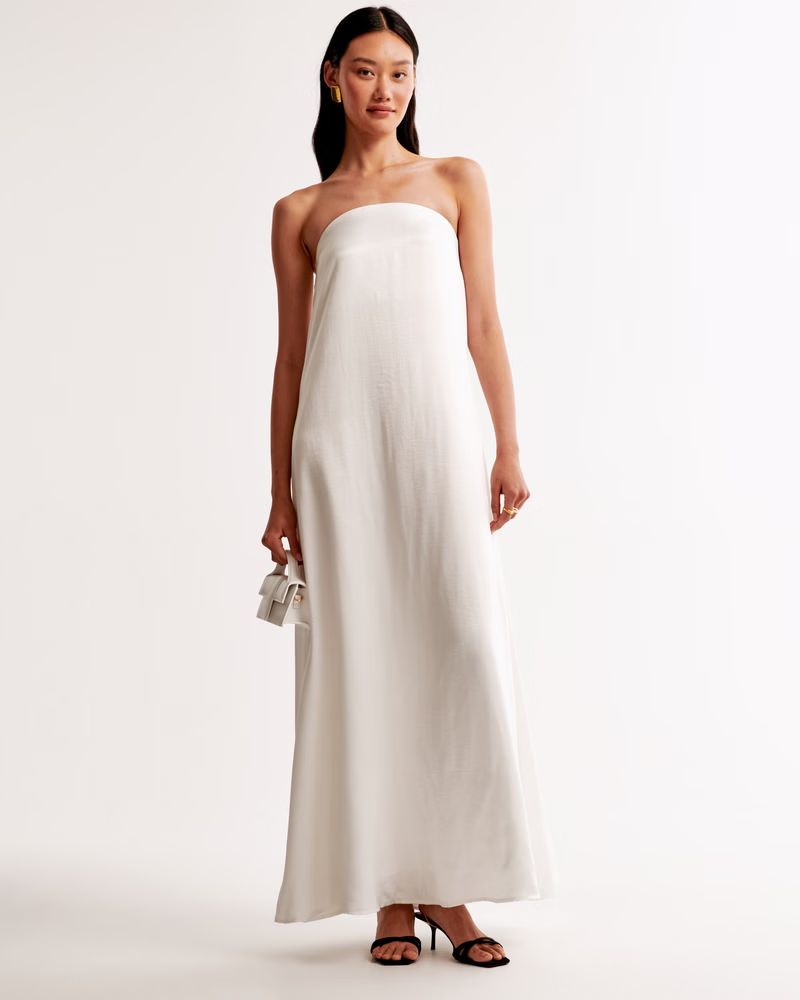 Women's Strapless Trapeze Maxi Dress | Women's The A&F Wedding Shop | Abercrombie.com | Abercrombie & Fitch (US)