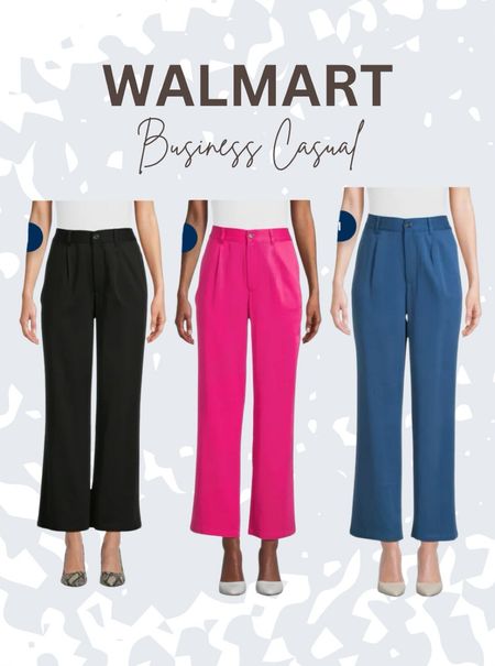 Refresh your work wardrobe with #Walmart's Business Casual collection! Find the perfect balance of professionalism and comfort with our selection of tailored pants. From classic black to bold pink and serene blue, there's a hue for every mood and meeting. Available for an incredible value, these pants promise to keep you looking sharp and stylish from the boardroom to brunch. Shop now for these #WorkwearEssentials and revamp your office attire with our #AffordableBusinessCasual line. #WalmartStyle #OfficeFashion #ProfessionalChic #CasualFridayReady #WorkPantsCollection 

#LTKsalealert #LTKfindsunder100 #LTKfindsunder50