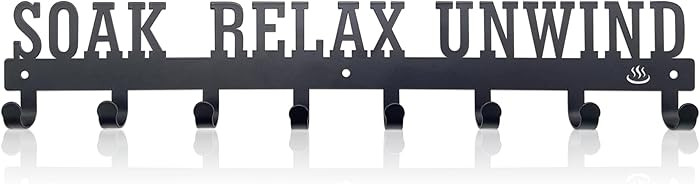 Hot Tub Towel Rack for Outdoor 16.5 inches, Hot Tub Accessories Holder with 8 Hooks, Towel Rack f... | Amazon (US)