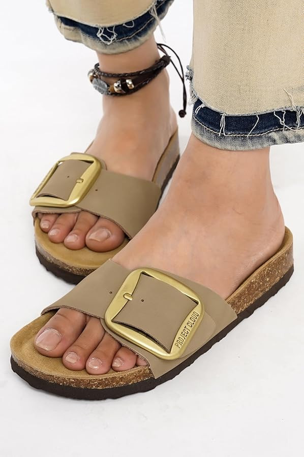 Project Cloud 100% Genuine Leather Sandals Women Dressy Beach Essentials Slides for Women Footwea... | Amazon (US)