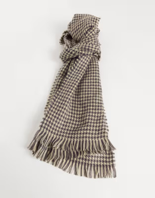 ASOS DESIGN woven scarf in houndstooth check | ASOS (Global)