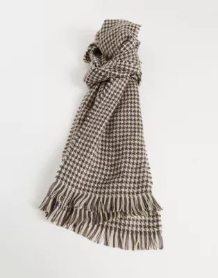 ASOS DESIGN woven scarf in houndstooth check | ASOS (Global)