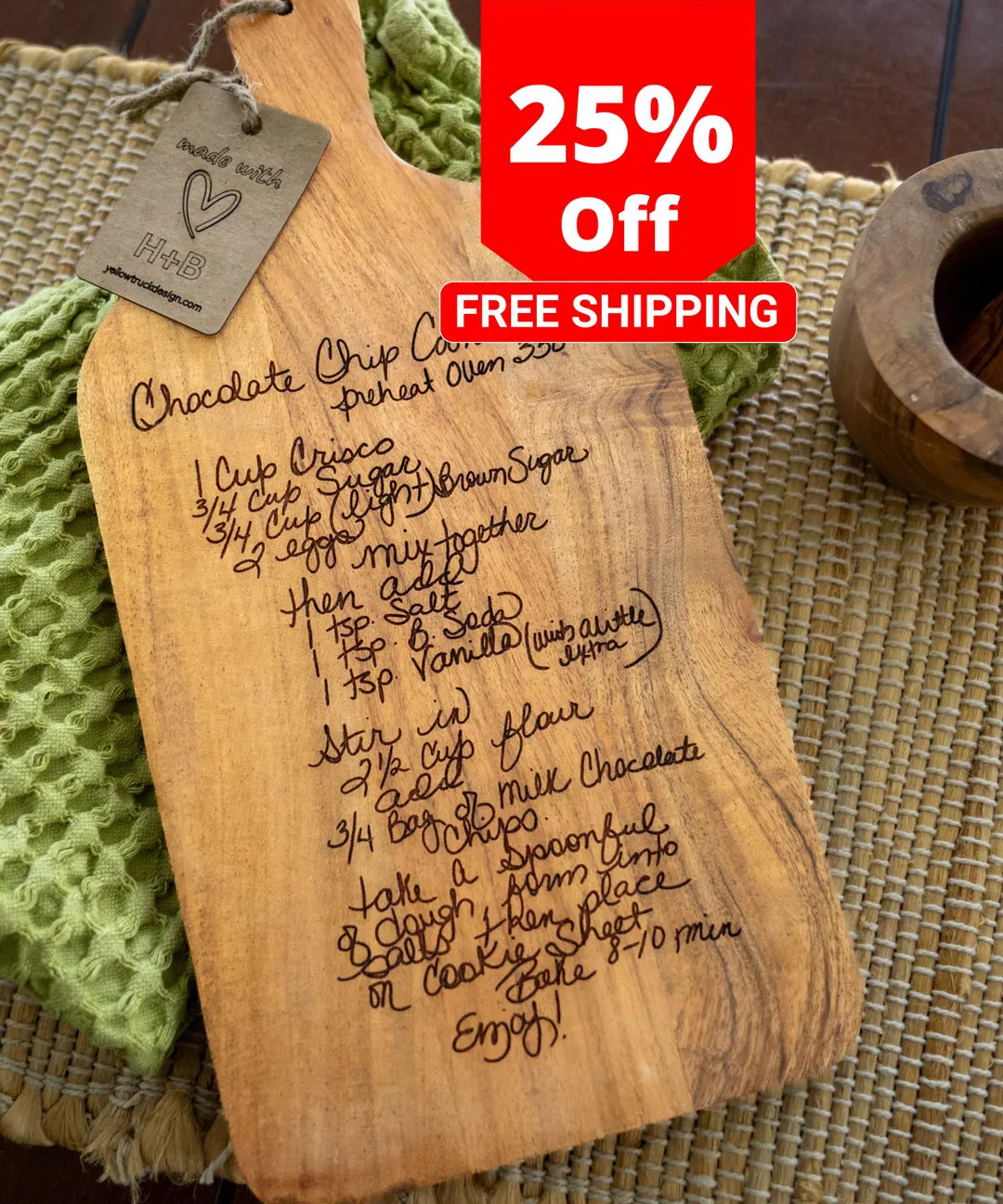 Personalized Handwritten Recipe Cutting Board: Acacia Wood Family Keepsake - Christmas Gift | Etsy (US)