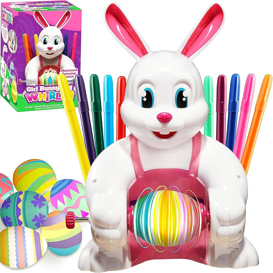 JOYIN Motorized Easter Egg Decorator Kit Spinner Easter Busy Pink Bunny Egg Whirler Decorating Ma... | Amazon (US)