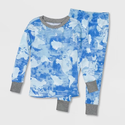 Honest Baby Toddler Boys' Tie-Dye Snug Fit Pajama Set - Blue | Target