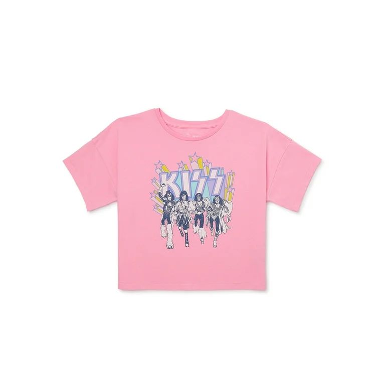 Wonder Nation Girls, KISS Heroes, Crew Neck, Short Sleeve, Graphic T-Shirt, Sizes 4-18 | Walmart (US)
