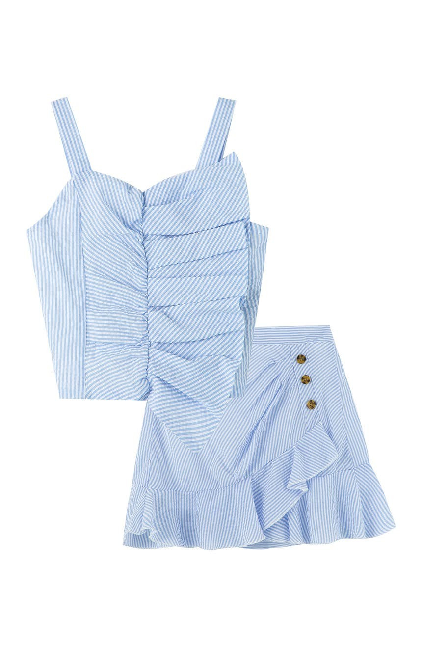 Habitual Kids Kids' Scooter Stripe Tank & Ruffle Skirt Set | Nordstrom