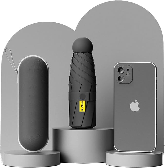 Compact 6-Rib Travel Umbrella with Coating, 5-Fold Portable Sun and Rain Protection Umbrella for ... | Amazon (US)