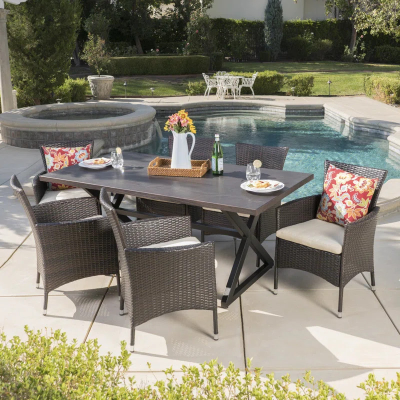 Nevis 6 - Person Rectangular Outdoor Dining Set | Wayfair North America