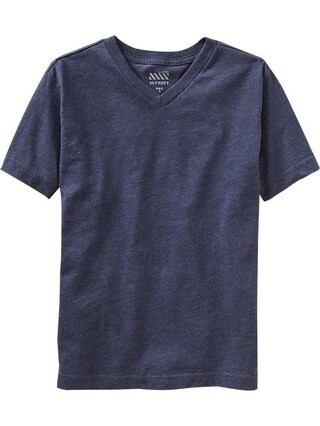 Old Navy Boys Classic V Neck Tees Size L Husky - Dark blue heather | Old Navy US