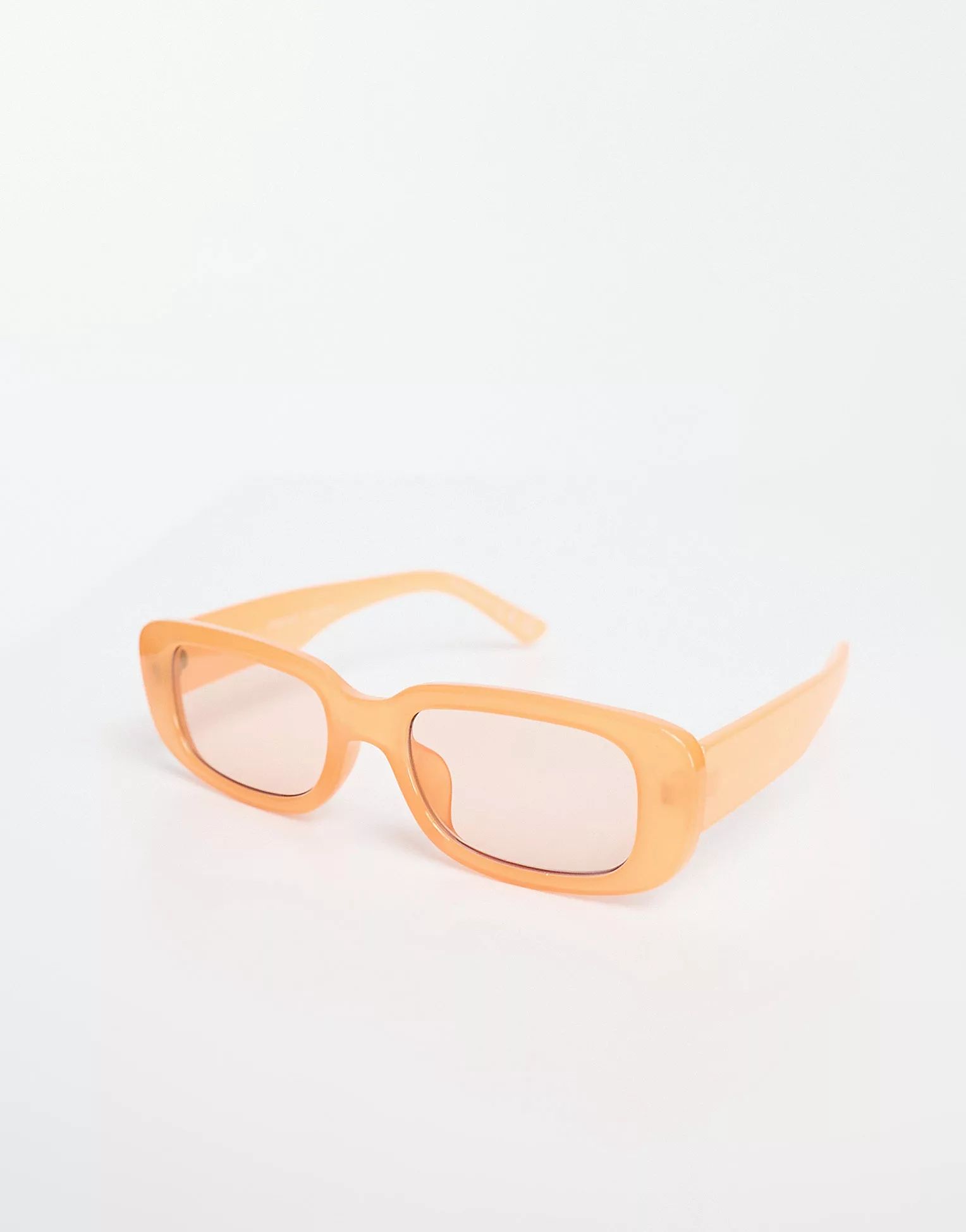 Monki - Petites lunettes de soleil rectangulaires - Orange | ASOS (Global)