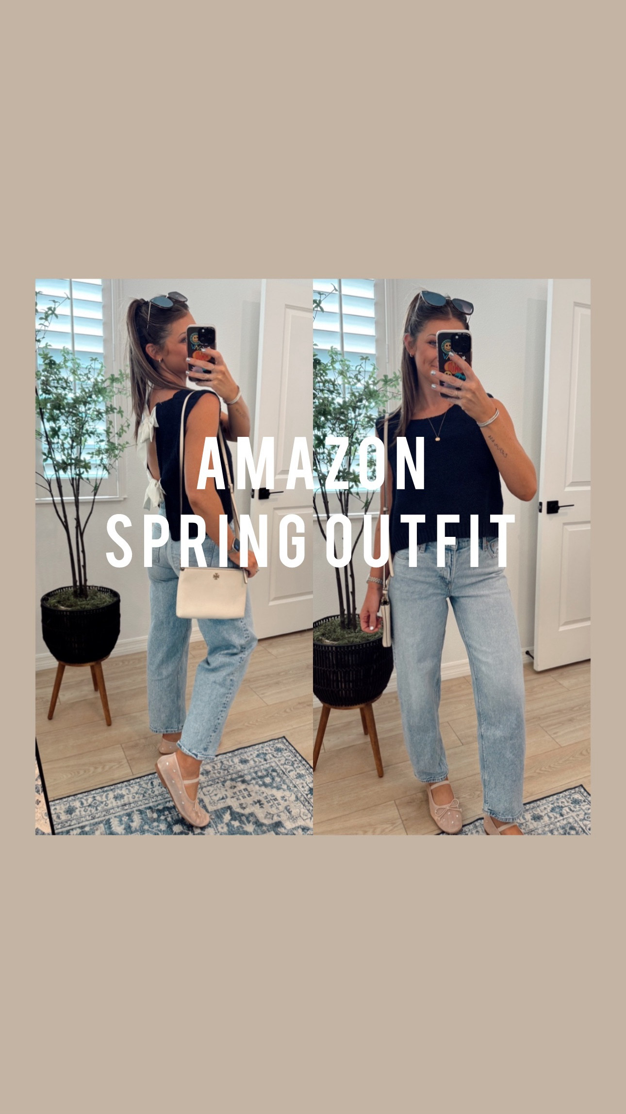 Comment “send” to get links to shop! This darling sweater and these adorable flats are both Amazon winners I can’t wait to wear this spring. 🤍 I’m wearing my true size S in the sweater / sized down to a 0 in the jeans (I’m usually a 2/26 in denim, but always go down to a 0/25 in AE denim!). These are soooo comfy, by the way — one of my top fave pairs I always grab. #springoutfits #springoutfitideas #springstyle #springtransition #springtrends #whattowearnow #casualoutfitsdaily 