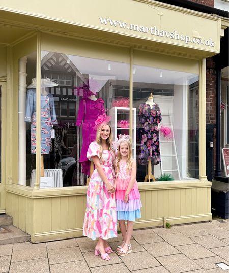 Mothers Day outfit. Watercolor puff sleeve maxi dress from Shein. Girls sequin tulle dress from H&M. Mommy and me. Fascinator. Hats. Matching Mommy daughter. Spring outfit. Derby day. 

#LTKkids #LTKfamily #LTKSeasonal