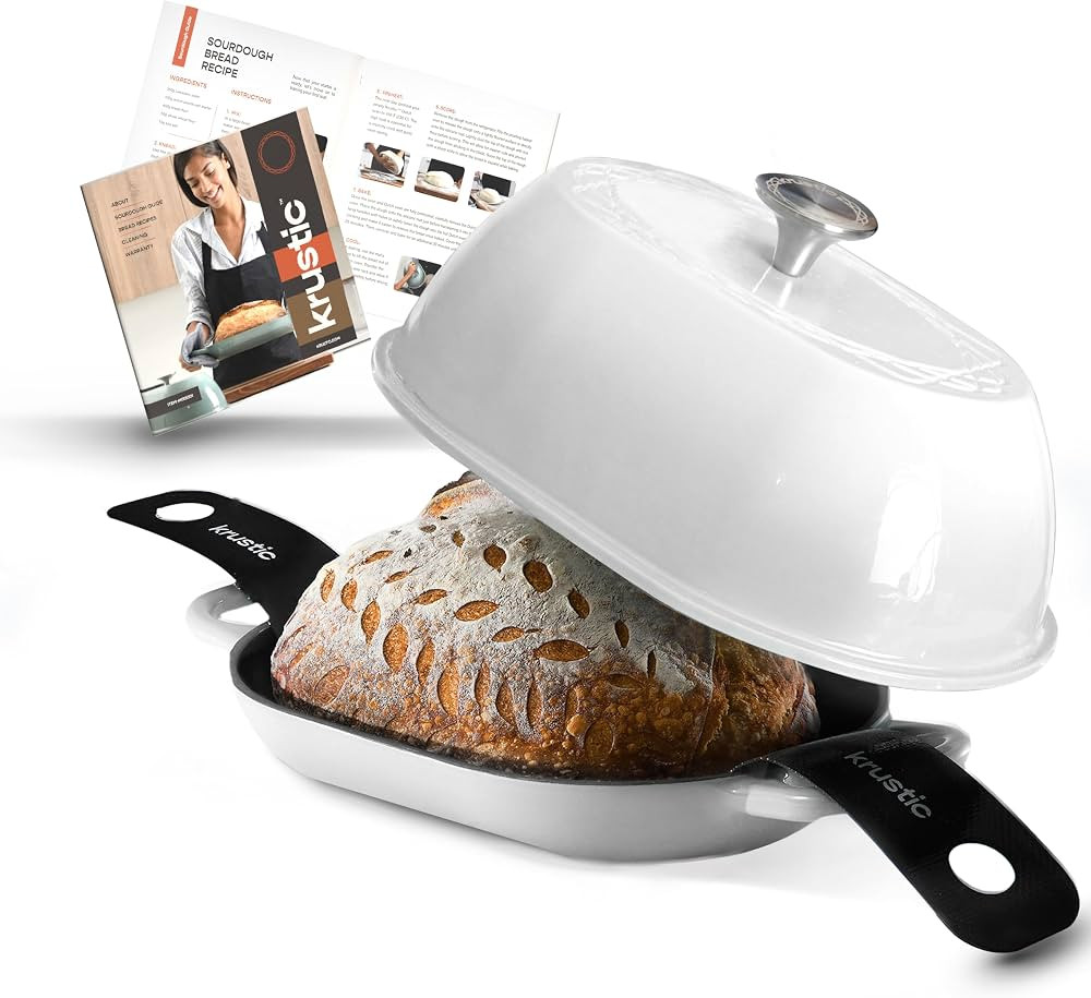 Enameled Cast Iron Dutch Oven for Professional Sourdough Bread Baking | 5.5 Quart Loaf Size Oval ... | Amazon (US)