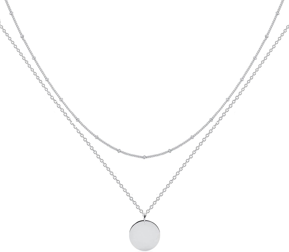 MEVECCO Layered Heart Necklace Pendant Handmade 18k Gold Plated Dainty Gold Choker Arrow Bar Laye... | Amazon (US)