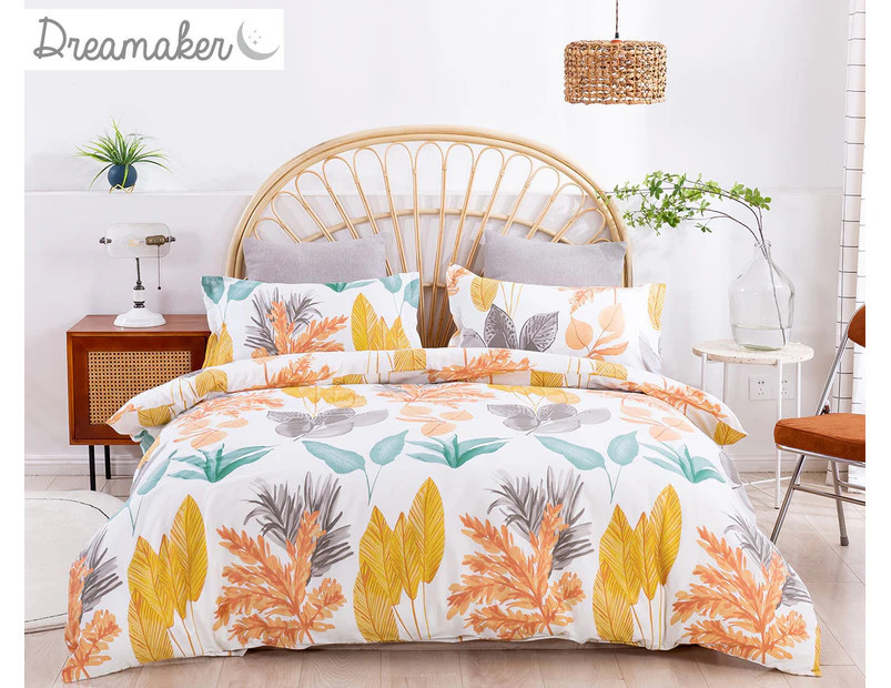 Dreamaker Cotton Sateen Quilt Cover Set - Autumn Print | Catch.com.au