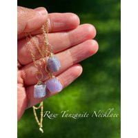 Raw Tanzanite Necklace For Women, Gold Filled, Sterling Silver, Rose December Birthstone, Minimalist, Gemstone, December Birthday | Etsy (US)