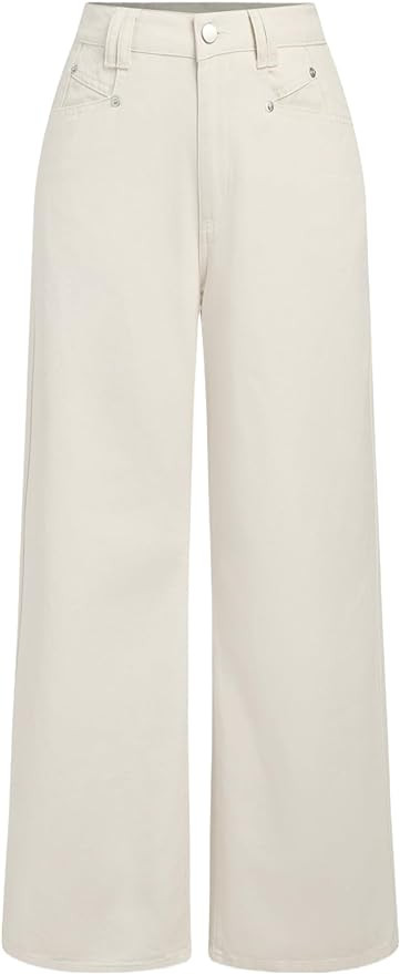 CIDER Jeans for Women High Waist Wide Leg Denim Pants Straight Leg Trouser Pants Mid Waist Trendy | Amazon (US)