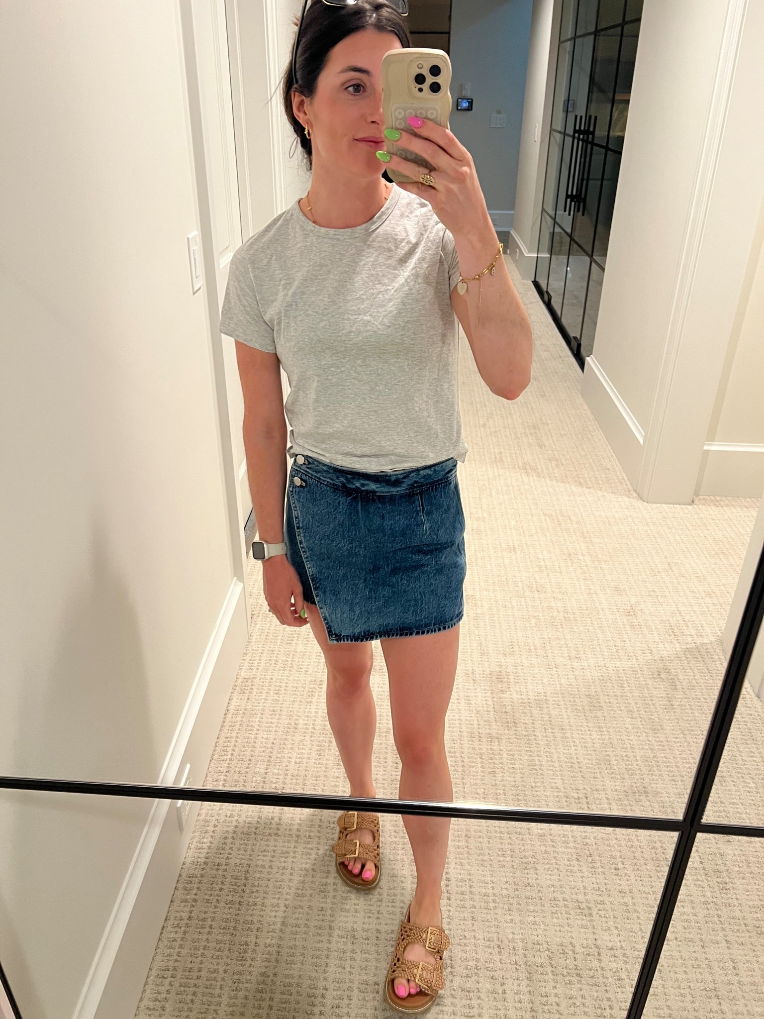 Summer beach outfit; summer lake outfit; jean skort; skort and tee;

#LTKSeasonal #LTKSummerEdit #LTKStyleTip